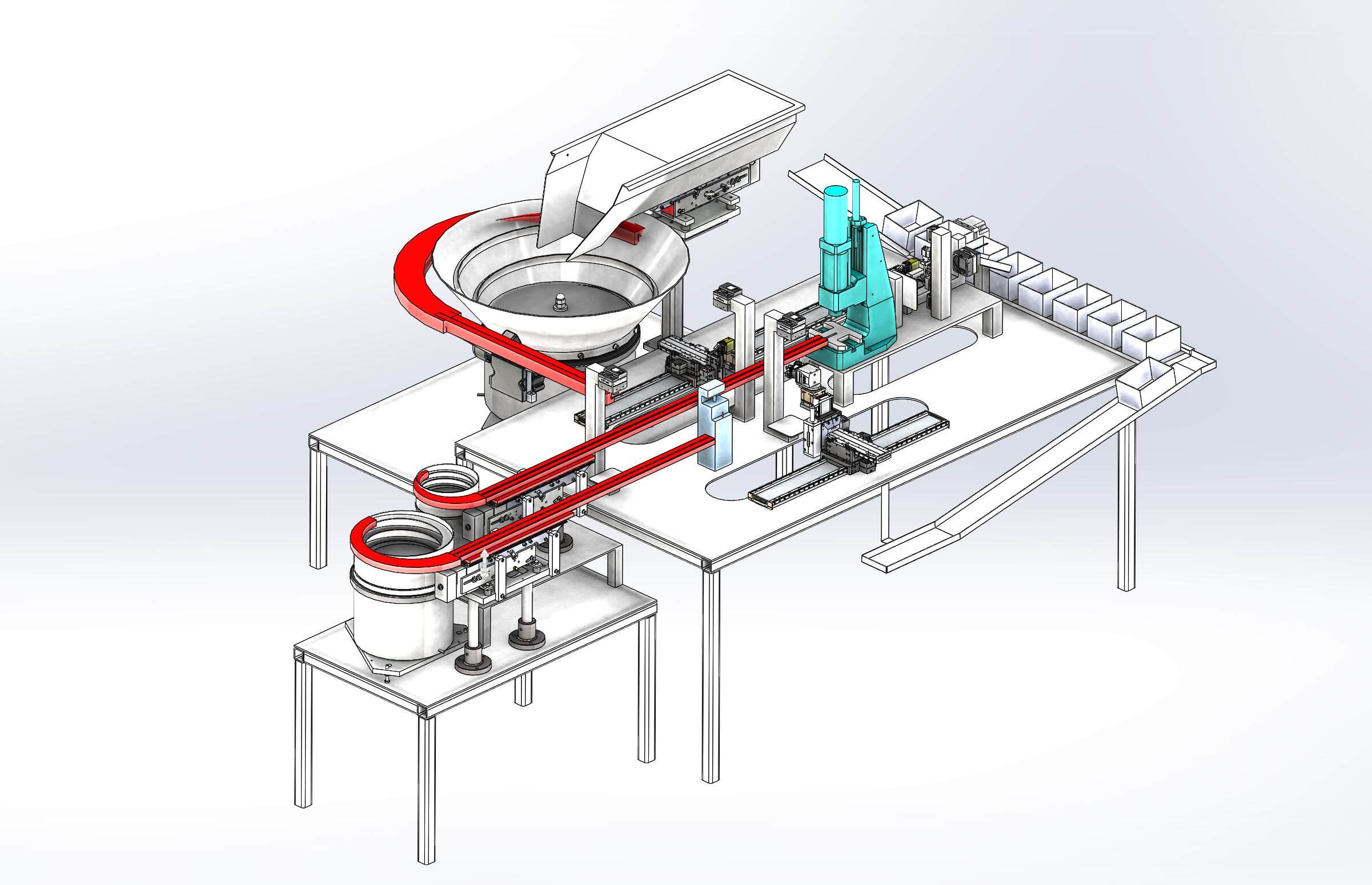 3D-Konzeptdarstellung einer Sondermaschine